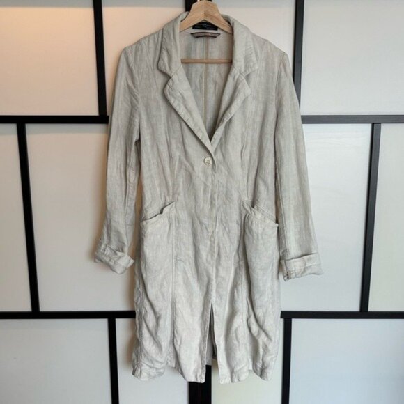 Peruvian Connection Linen Long blazer Lagenlook Women's boho